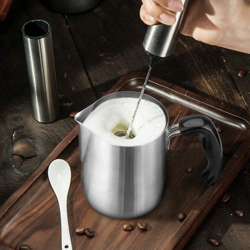 ENLOY Milk Frothing Pitcher, 20oz Steaming Pitcher Stainless Steel Espresso Machine Accessories for Coffee Bar, Milk Coffee Cappuccino Latte Art, Barista Steam Pitchers Milk Jug Cup with Art Pen - Image 4